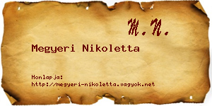 Megyeri Nikoletta névjegykártya
