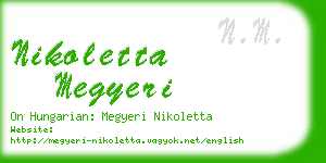 nikoletta megyeri business card